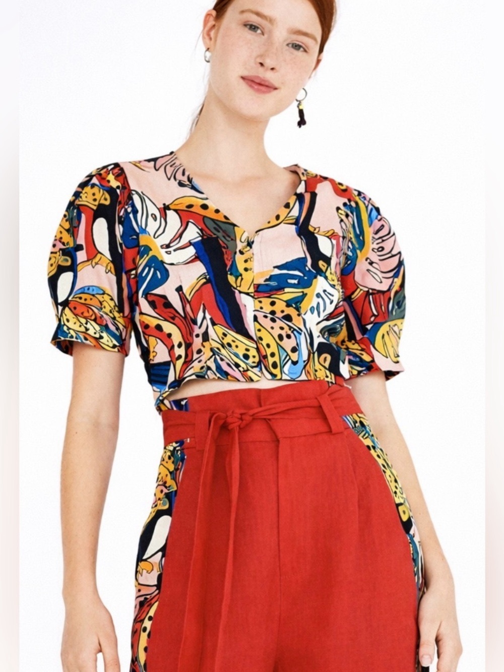 FARM Rio Crazy Tucanos Tropical Cropped Top